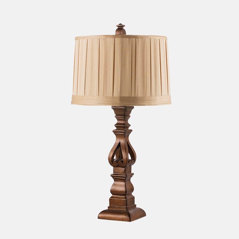 Stripe Drum Shade Antique Rustic Style Tower Table Lamp by Tavilume - resin small table lamp, view 6