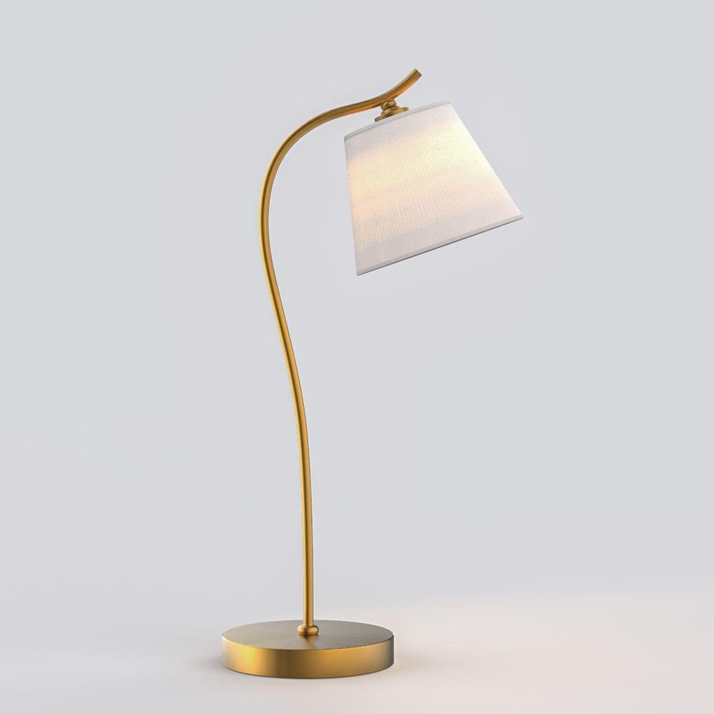 Metal Gooseneck Desk Light with Cone Fabric Shade for Bedside and Office Use by Tavilume - fabric small table lamp, view 4