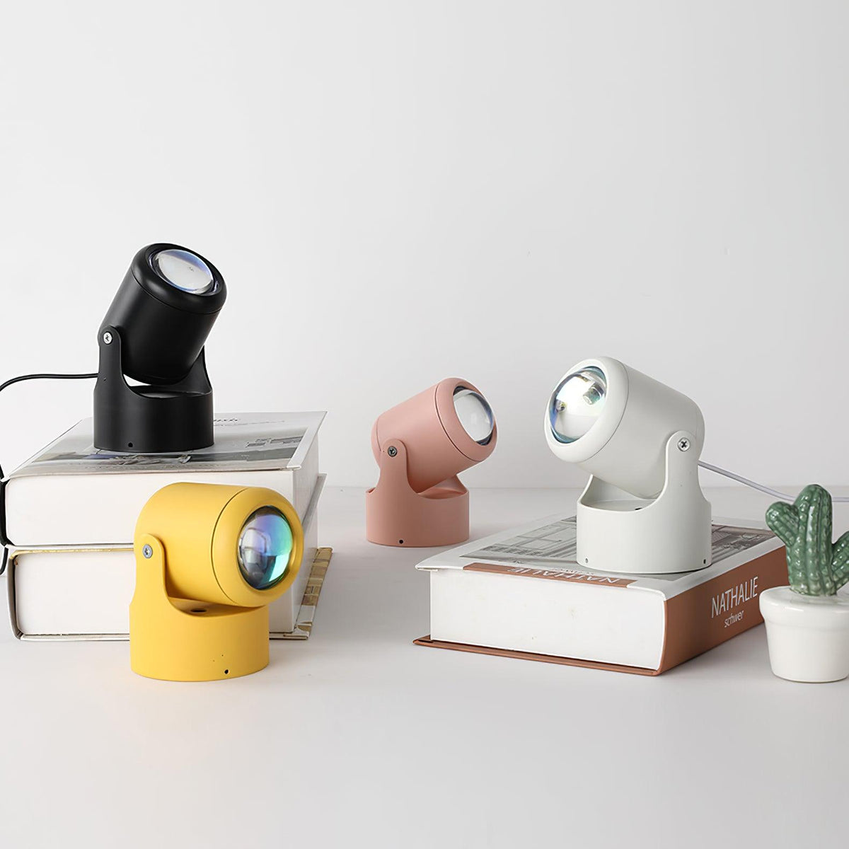 Glass Sunset Projection USB-Powered LED Lamp by Tavilume - glass small table lamp, view 4