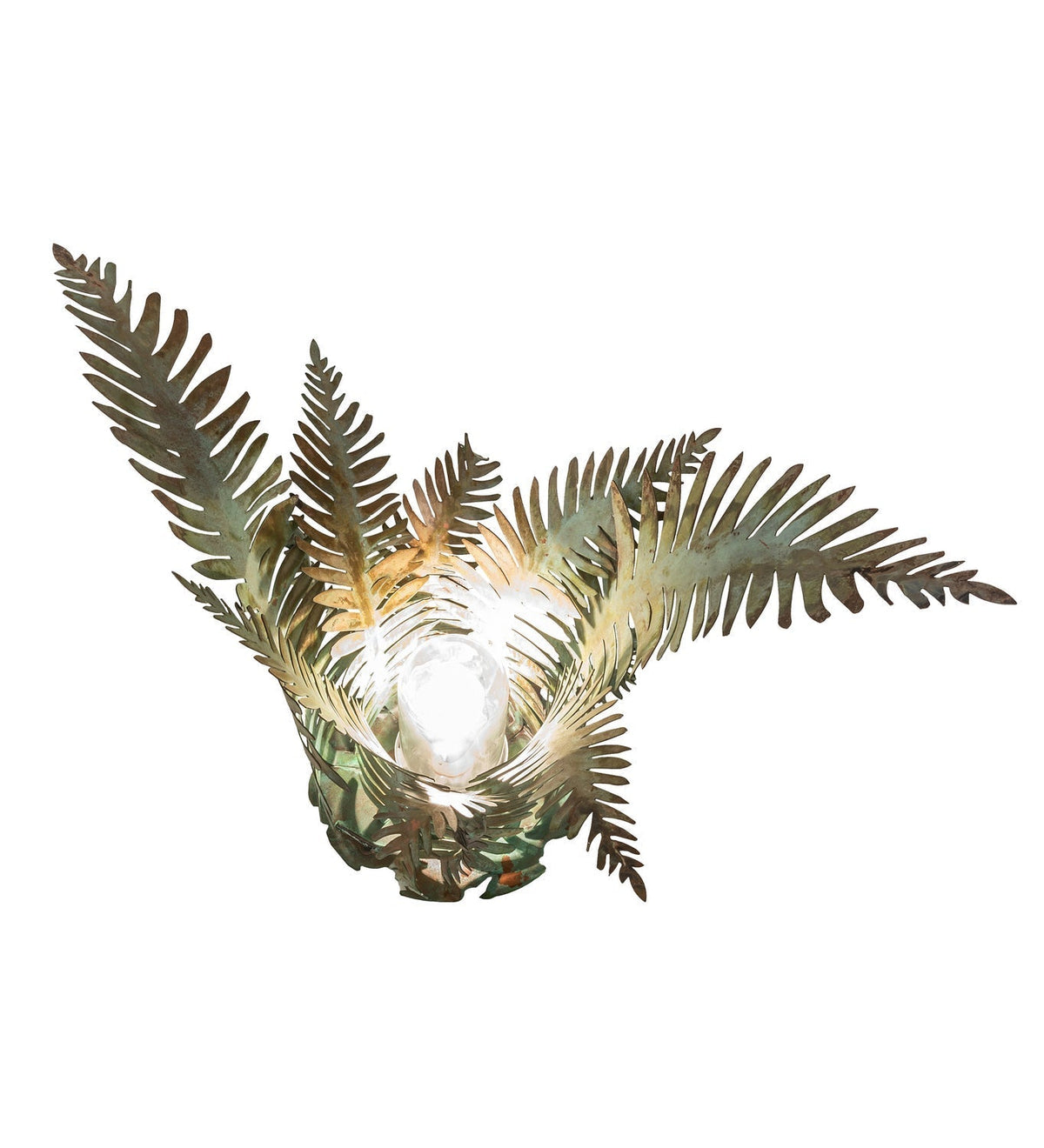 Meyda Tiffany Fern 18 Inch 1-Light 18.00" Verdi Copper Table Lamp by Tavilume - glass medium table lamp, view 2