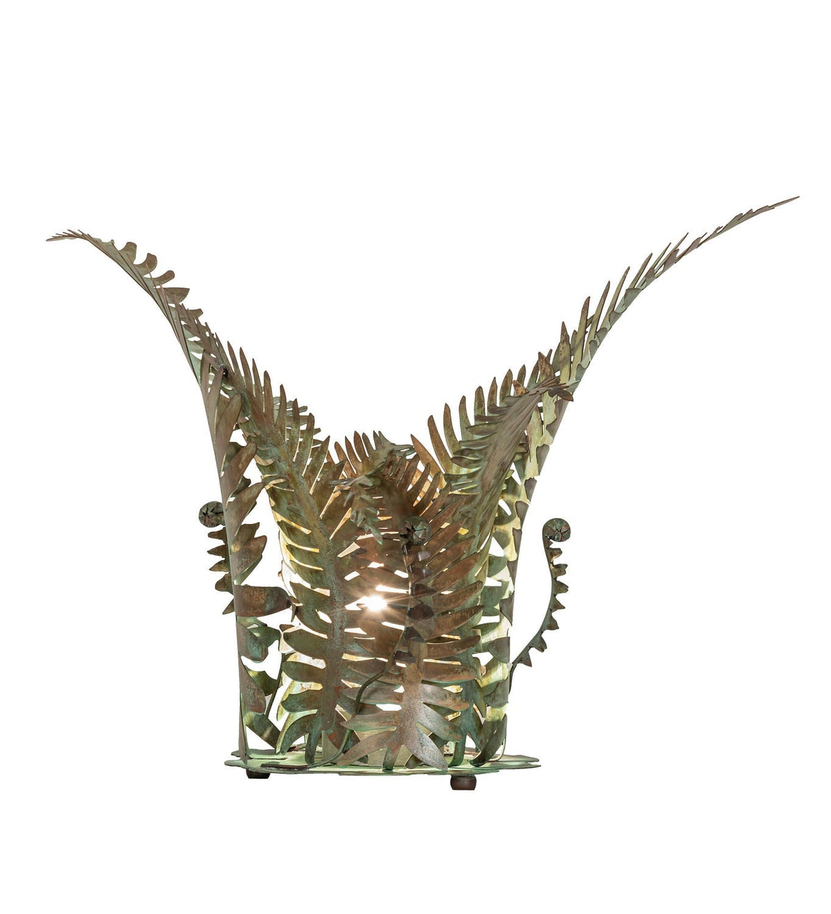 Meyda Tiffany Fern 18 Inch 1-Light 18.00" Verdi Copper Table Lamp by Tavilume - glass medium table lamp, view 3