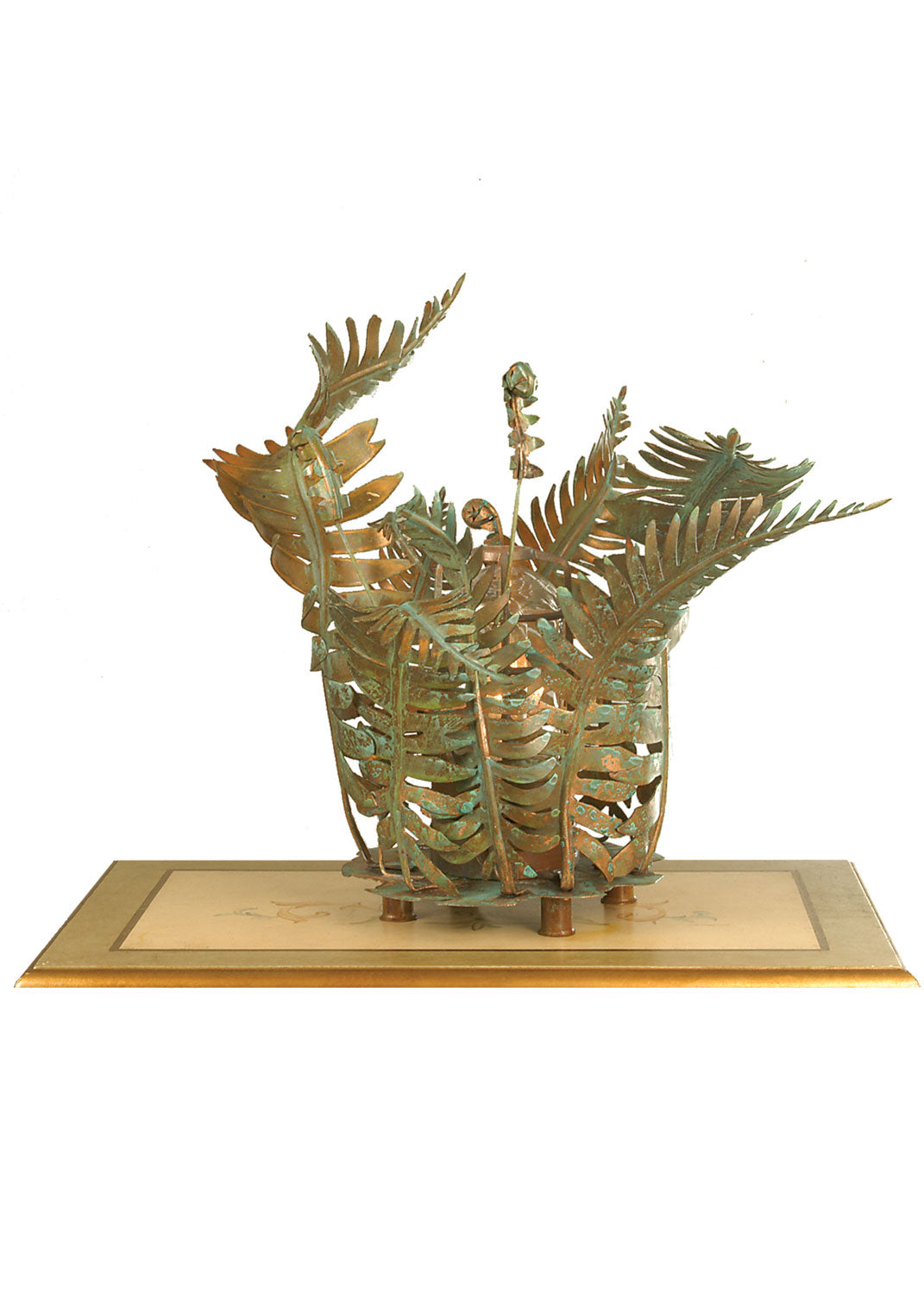 Meyda Tiffany Fern 18 Inch 1-Light 18.00" Verdi Copper Table Lamp by Tavilume - glass medium table lamp, view 1
