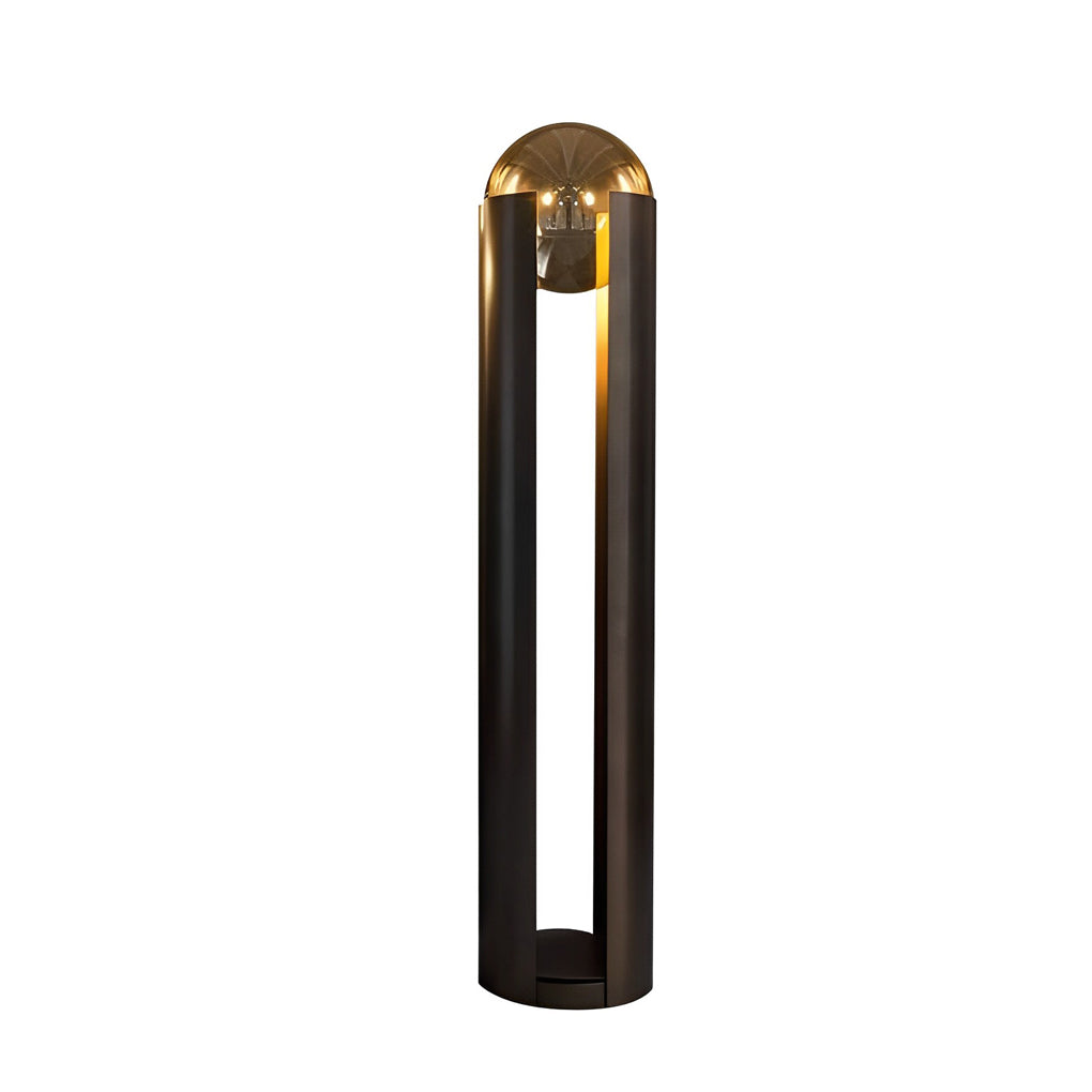 Dia 9.8 inch Amber Glass Ball Shade and Black Softwing Lamp by Tavilume - glass small table lamp, view 5