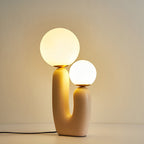 2-Light Contemporary Beige Cactus LED Accent Table Lamp by Tavilume - glass medium table lamp, view 6
