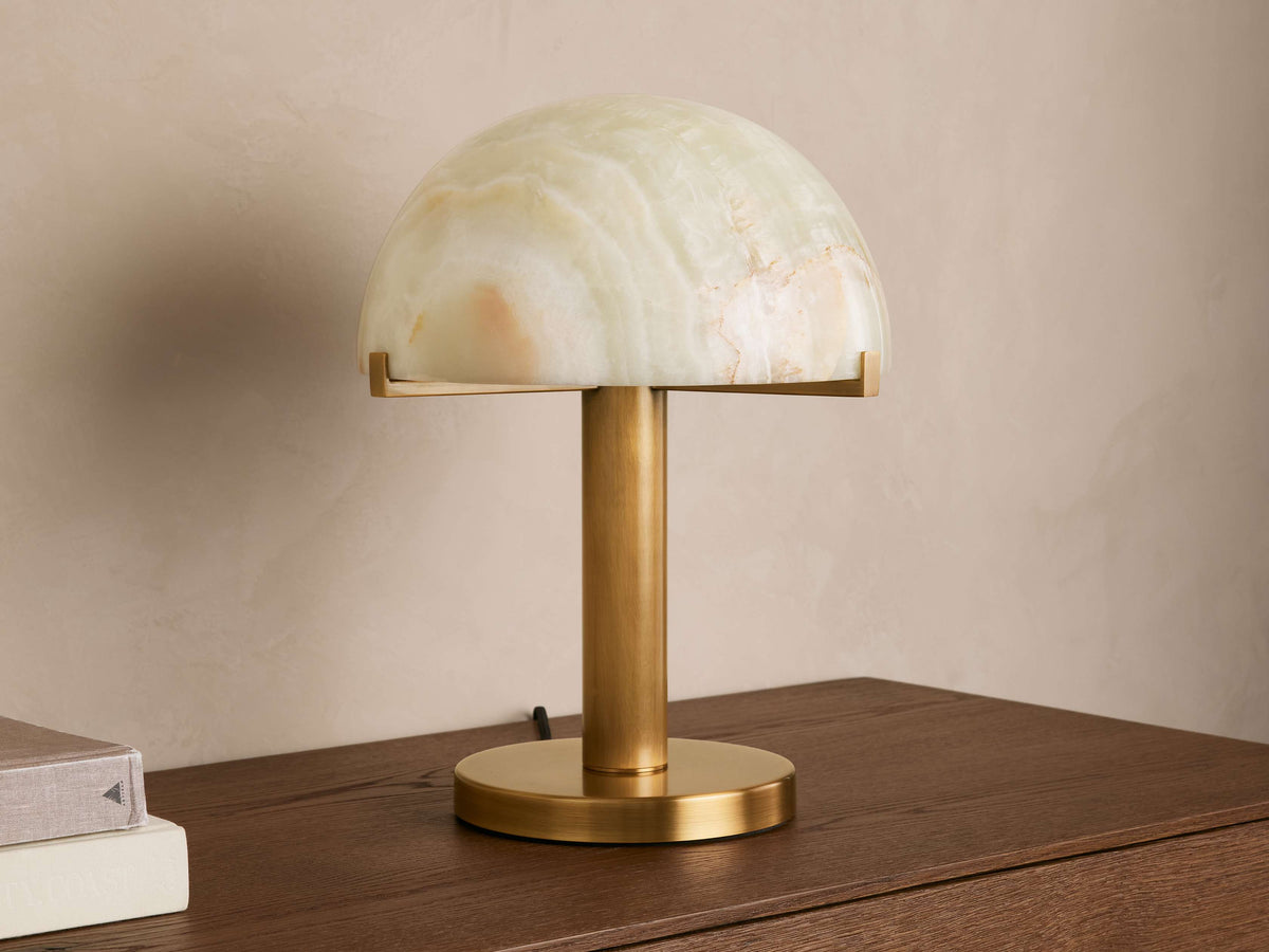 Emerie Table Lamp by Tavilume - alabaster medium table lamp, view 6