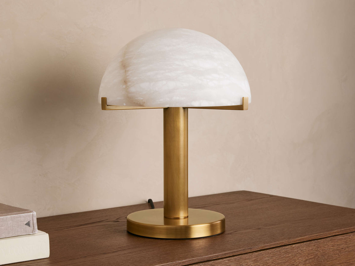 Emerie Table Lamp by Tavilume - alabaster medium table lamp, view 3