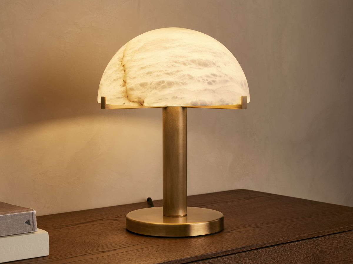 Emerie Table Lamp by Tavilume - alabaster medium table lamp, view 1