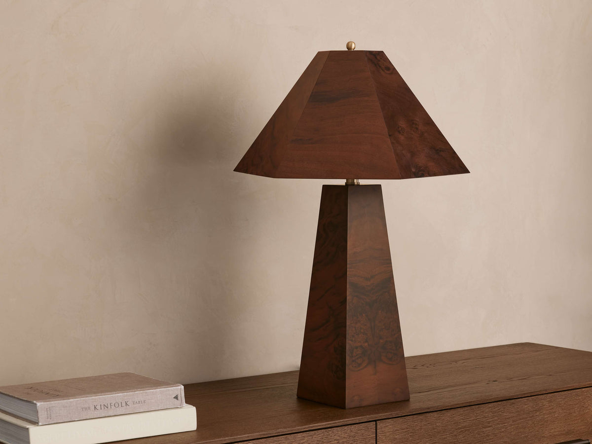 Hiram Table Lamp by Tavilume - wood large table lamp, view 3