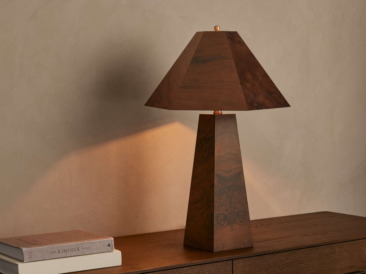 Hiram Table Lamp by Tavilume - wood large table lamp, view 1