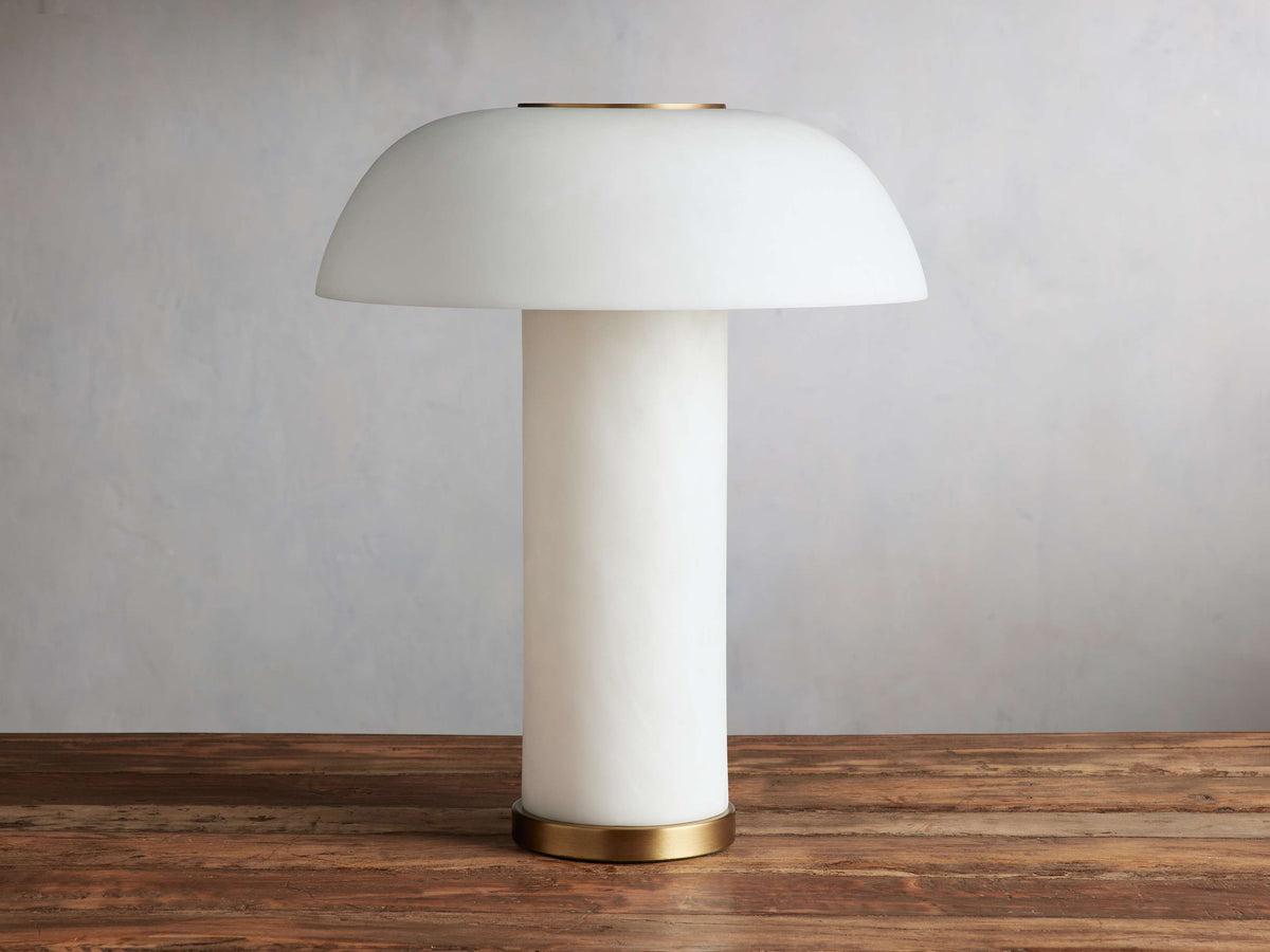 Tramonto Table Lamp by Tavilume - alabaster medium table lamp, view 2