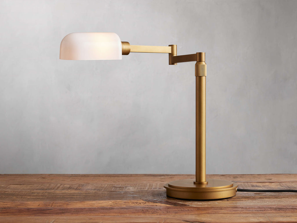 Zayd Pivot Arm Table Lamp by Tavilume - glass large table lamp, view 2
