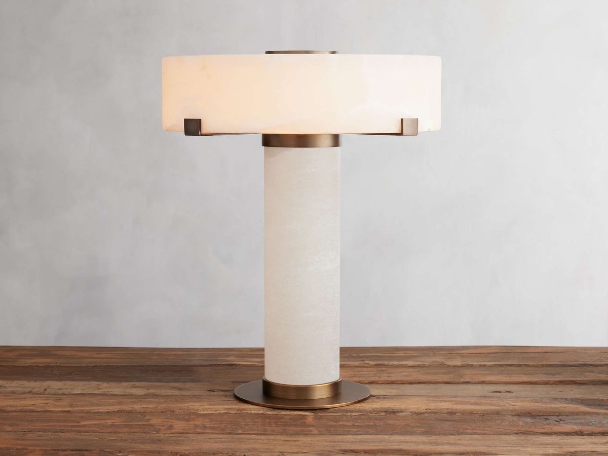 Chayla Table Lamp by Tavilume - alabaster small table lamp, view 8