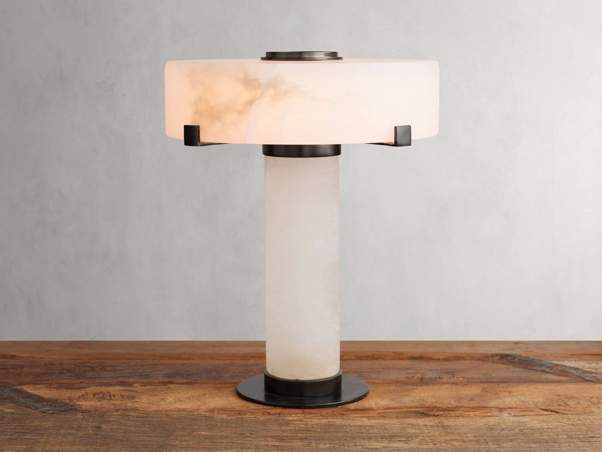 Chayla Table Lamp by Tavilume - alabaster small table lamp, view 7