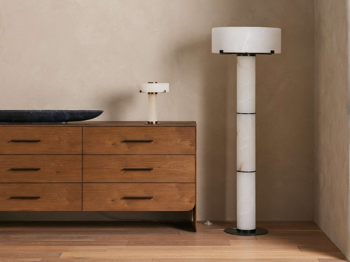 Chayla Table Lamp by Tavilume - alabaster small table lamp, view 6