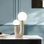 2-Light Contemporary Beige Cactus LED Accent Table Lamp by Tavilume - glass medium table lamp, view 4