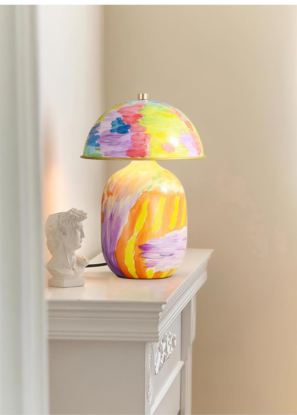 Abstract Mural Table Lamp by Tavilume - ceramic medium table lamp, view 4