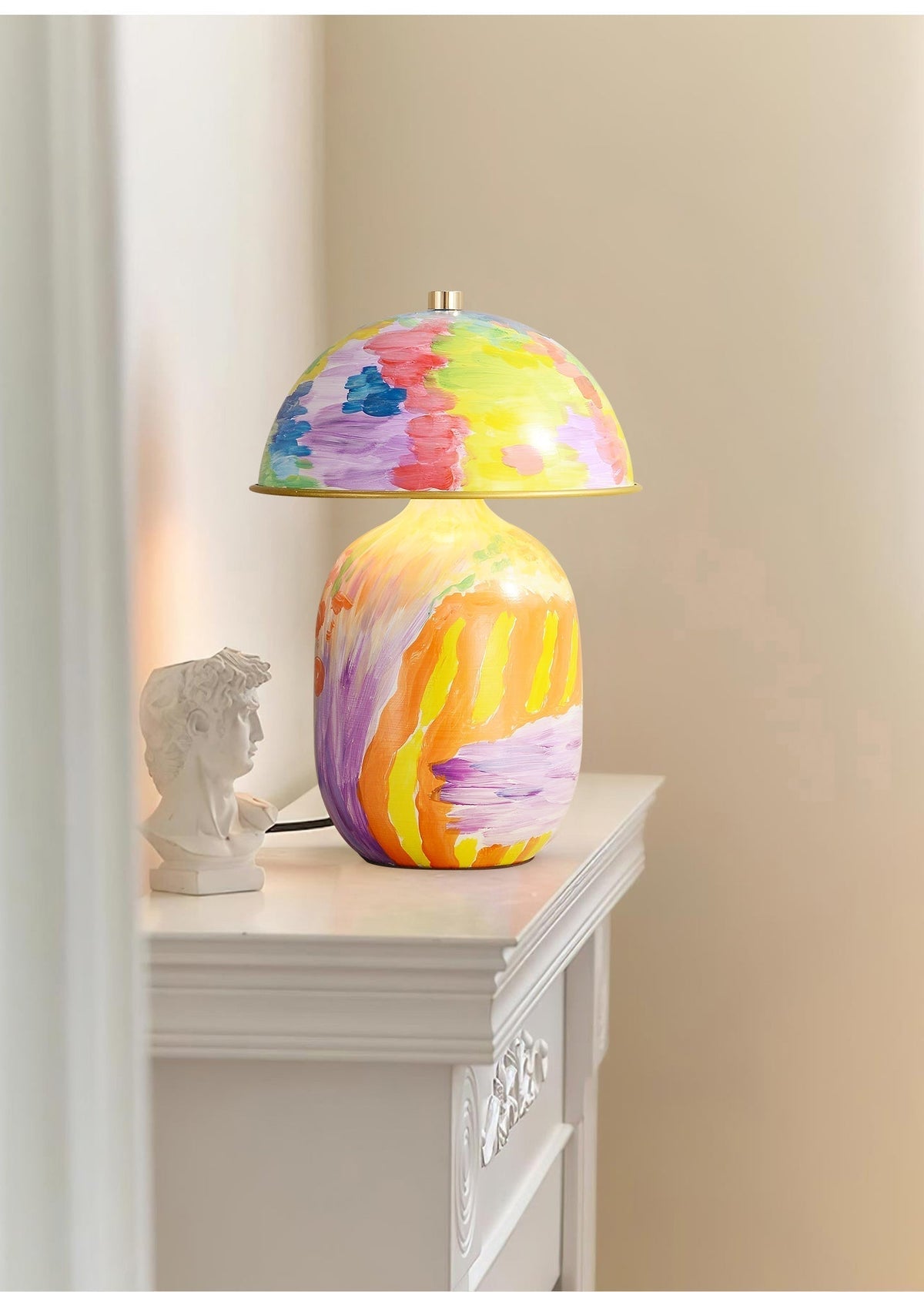 Abstract Mural Table Lamp by Tavilume - ceramic medium table lamp, view 4