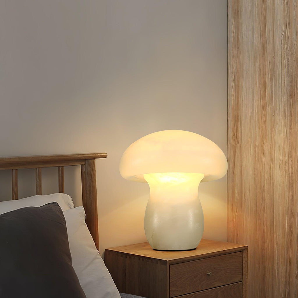 Alabaster Mushroom Table Lamp by Tavilume - alabaster small table lamp, view 2