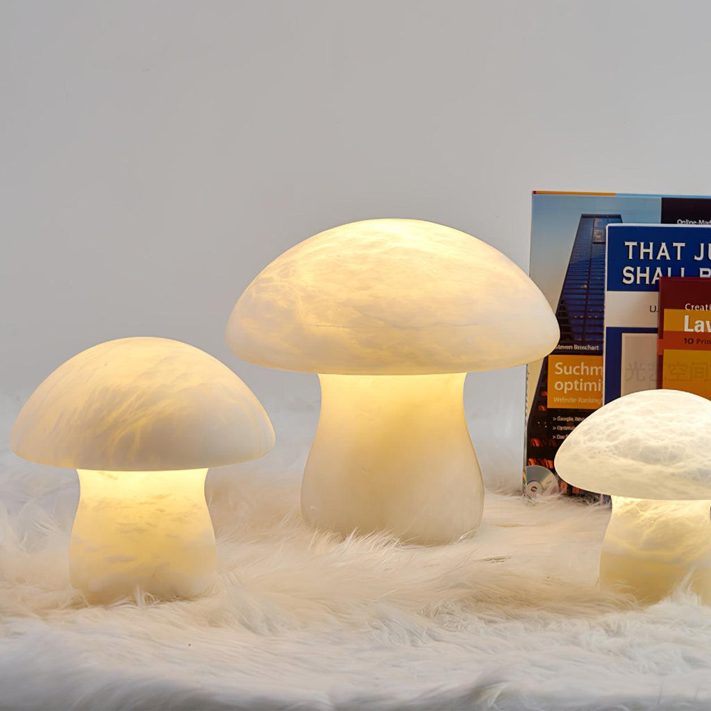 Alabaster Mushroom Table Lamp by Tavilume - alabaster small table lamp, view 3