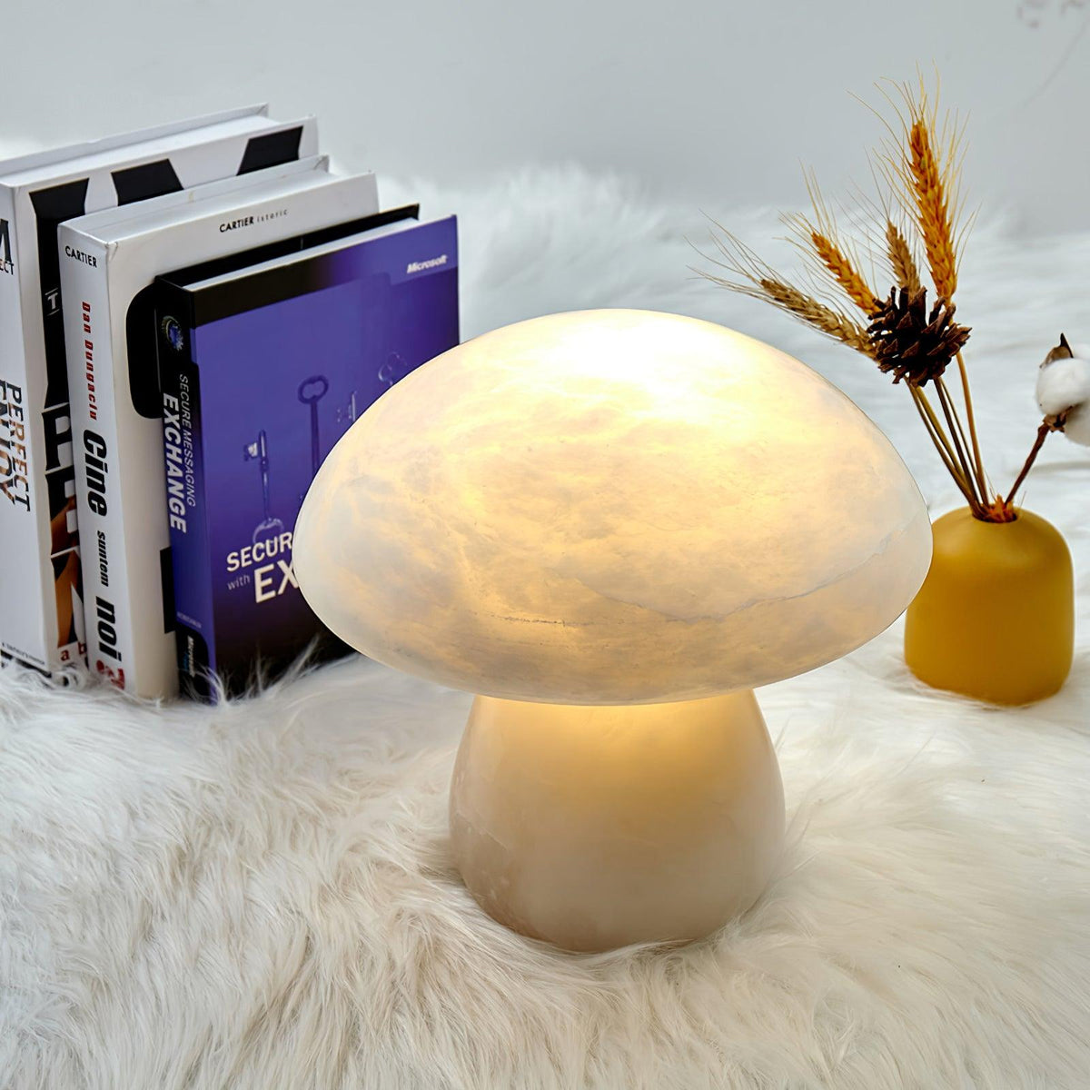Alabaster Mushroom Table Lamp by Tavilume - alabaster small table lamp, view 4