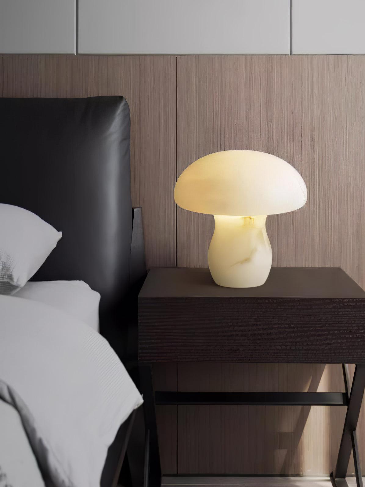 Alabaster Mushroom Table Lamp by Tavilume - alabaster small table lamp, view 7