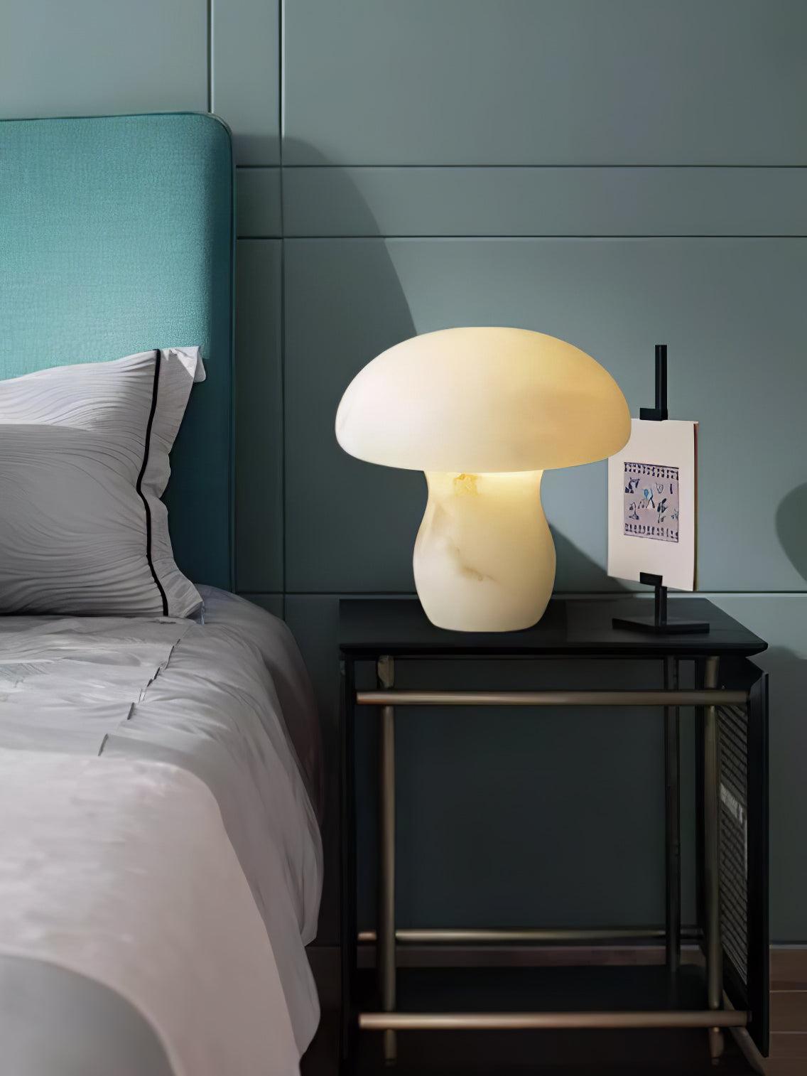 Alabaster Mushroom Table Lamp by Tavilume - alabaster small table lamp, view 8