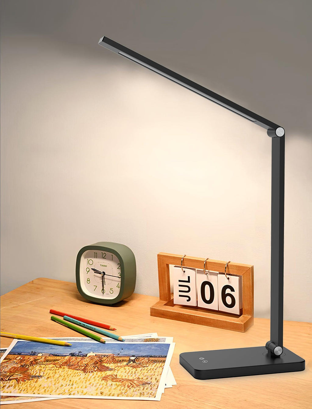 Aleris LED Desk Lamp with USB 13" by Tavilume - metal medium table lamp, view 8