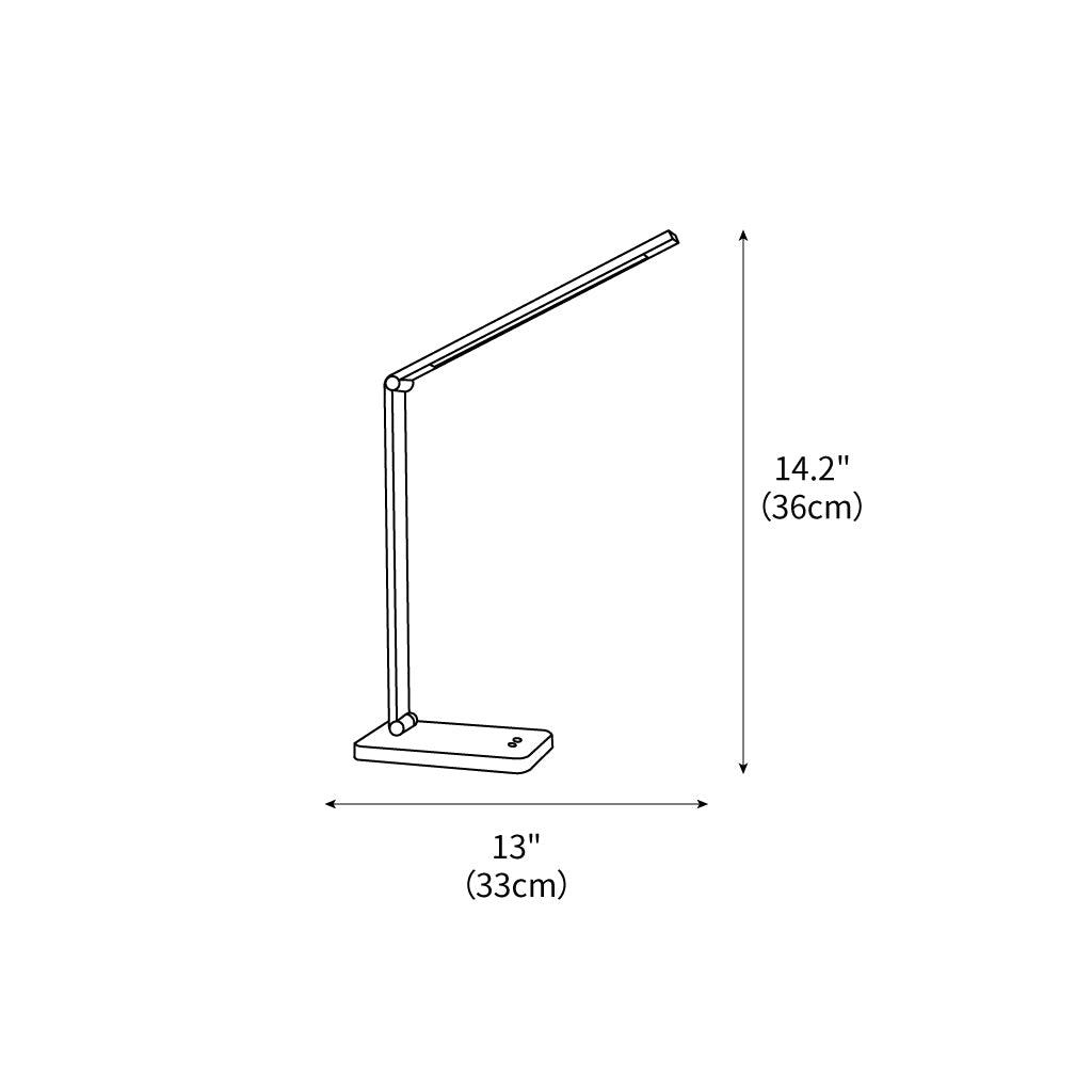 Aleris LED Desk Lamp with USB 13" by Tavilume - metal medium table lamp, view 3