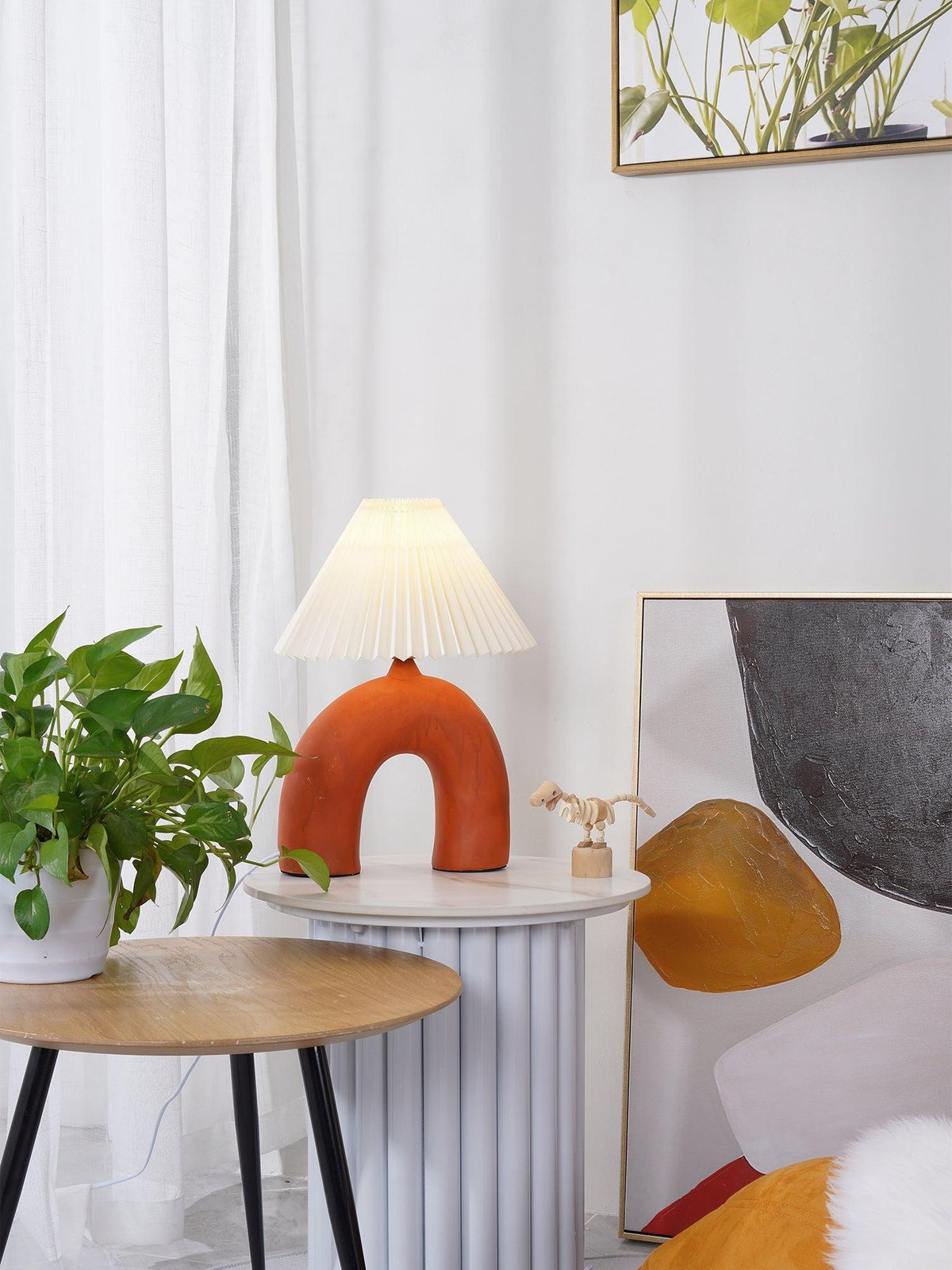 Arched Pleated Table Lamp by Tavilume - ceramic medium table lamp, view 3