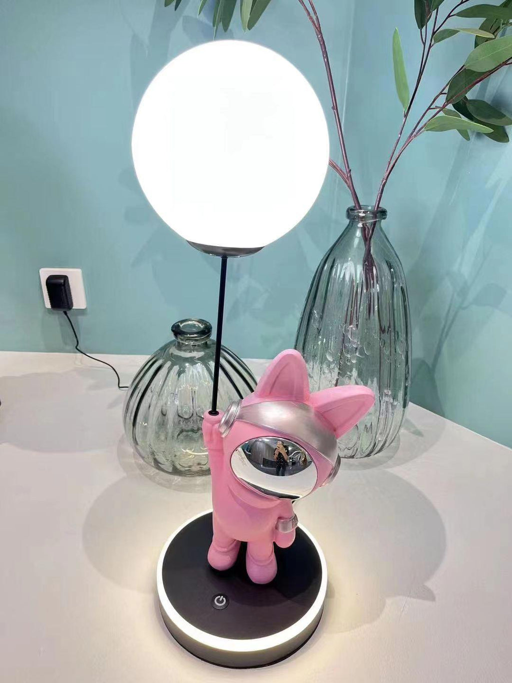 Resin Astronaut and Planet Lamp by Tavilume - resin medium table lamp, view 4