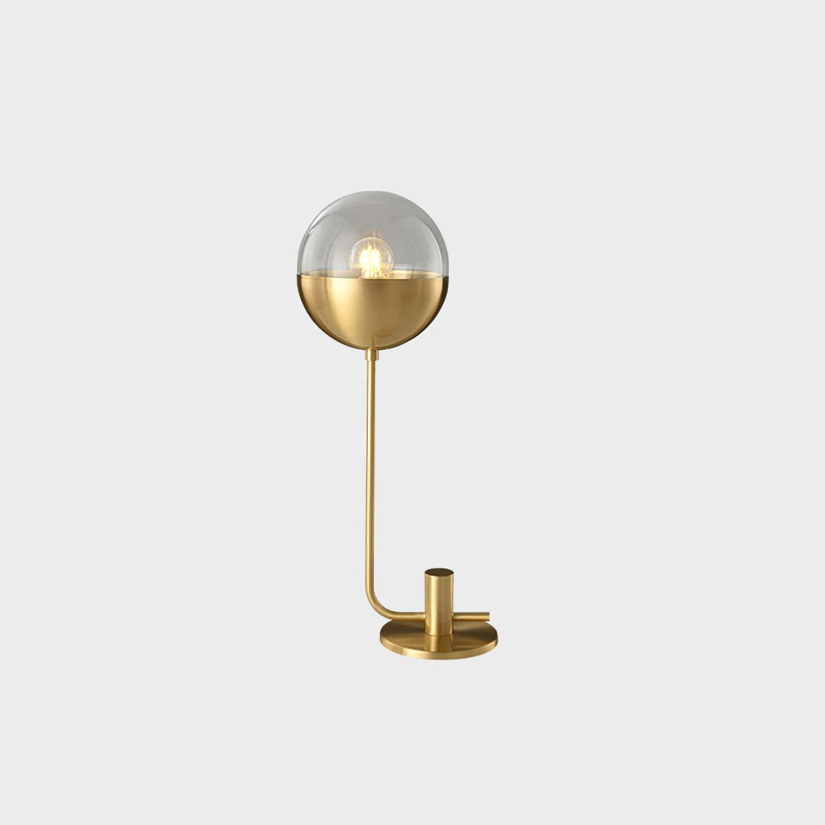Brass Globular Table Lamp by Tavilume - glass medium table lamp, view 1