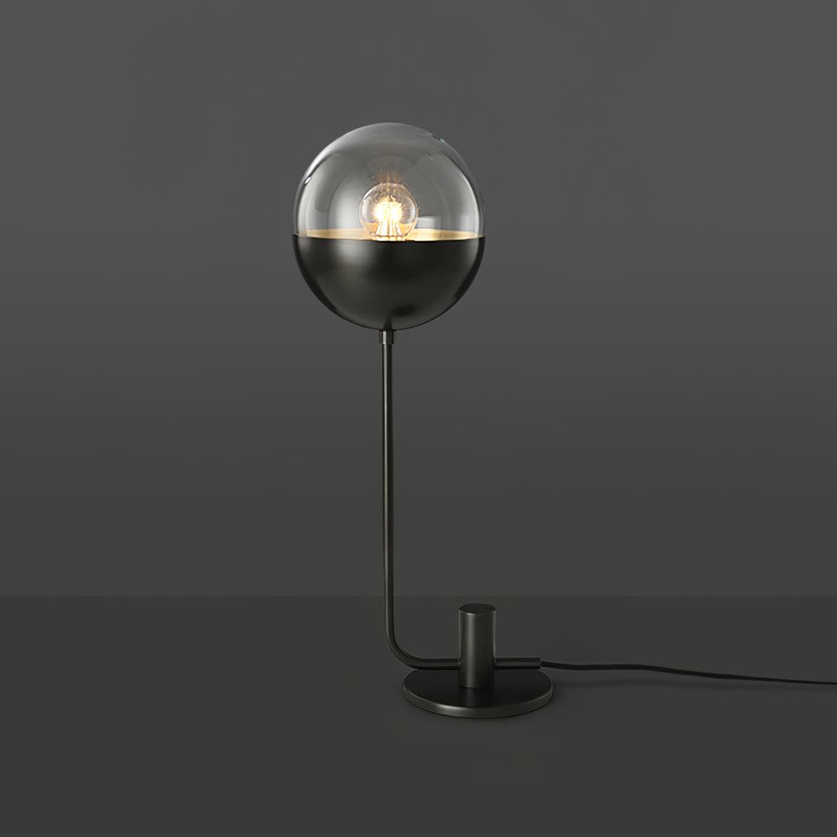 Brass Globular Table Lamp by Tavilume - glass medium table lamp, view 3