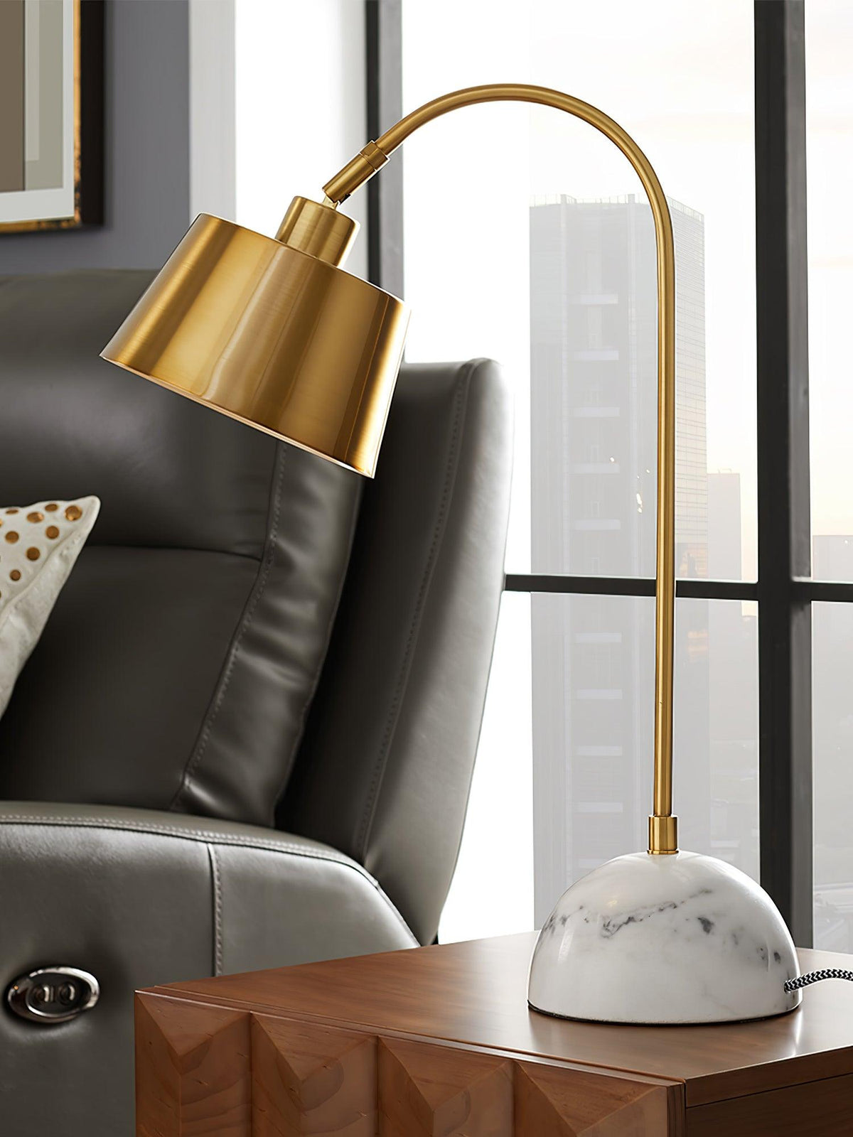 Brax Desk Light by Tavilume - marble medium table lamp, view 27