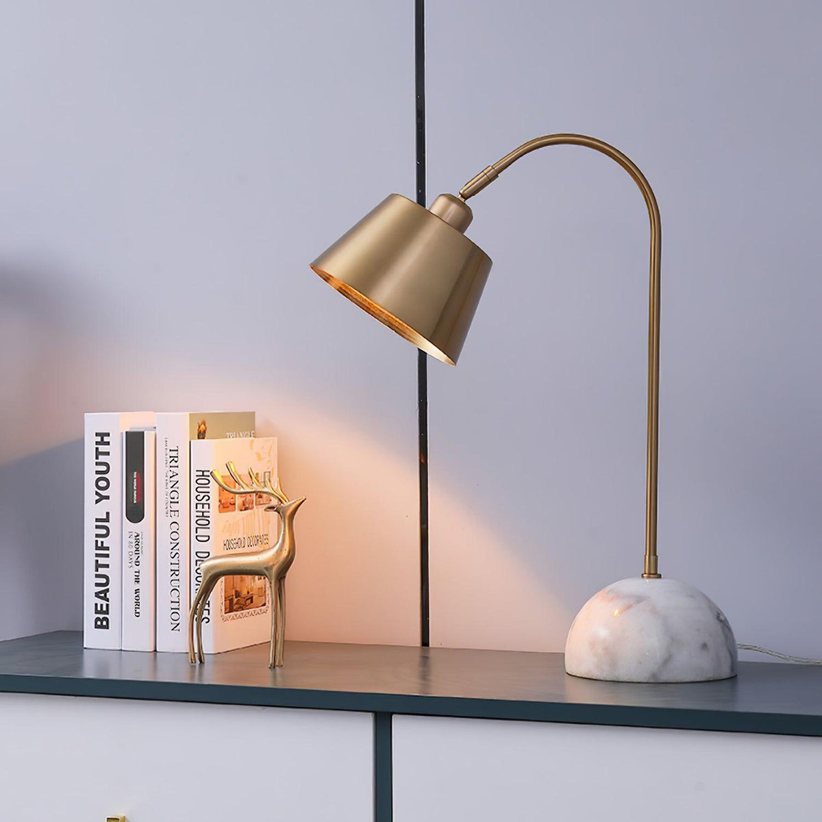 Brax Desk Light by Tavilume - marble medium table lamp, view 6