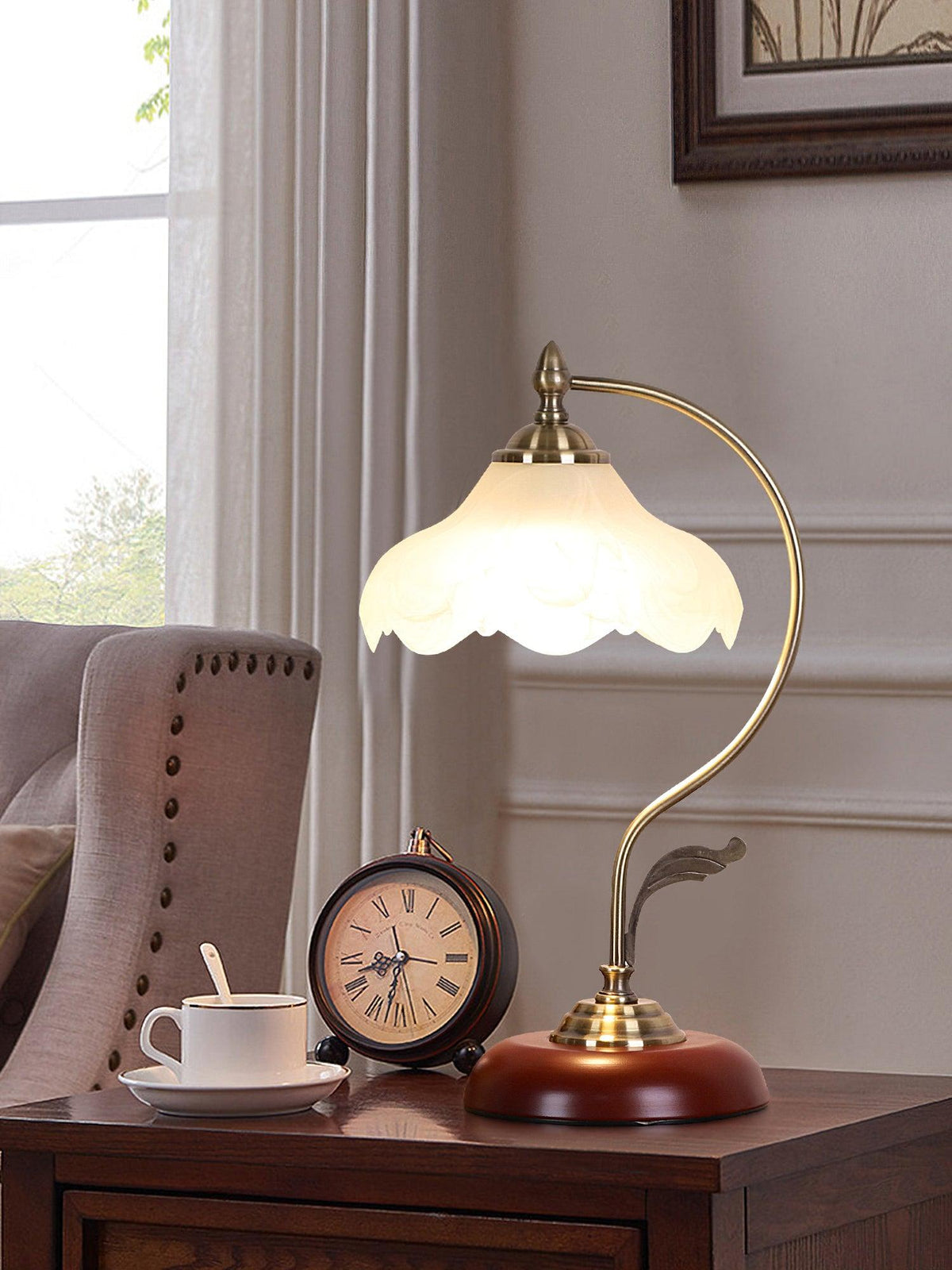 Retro Flower Table Lamp by Tavilume - glass medium table lamp, view 8