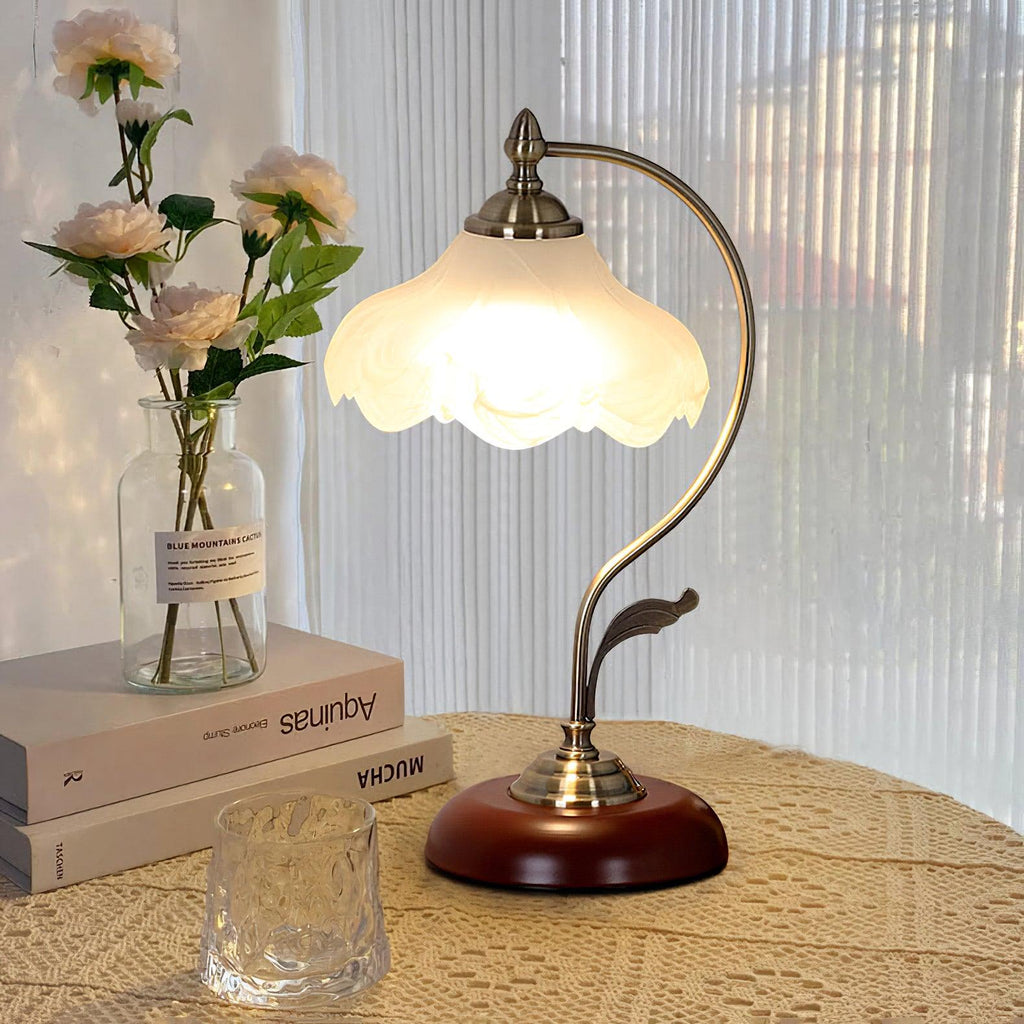 Retro Flower Table Lamp by Tavilume - glass medium table lamp, view 28
