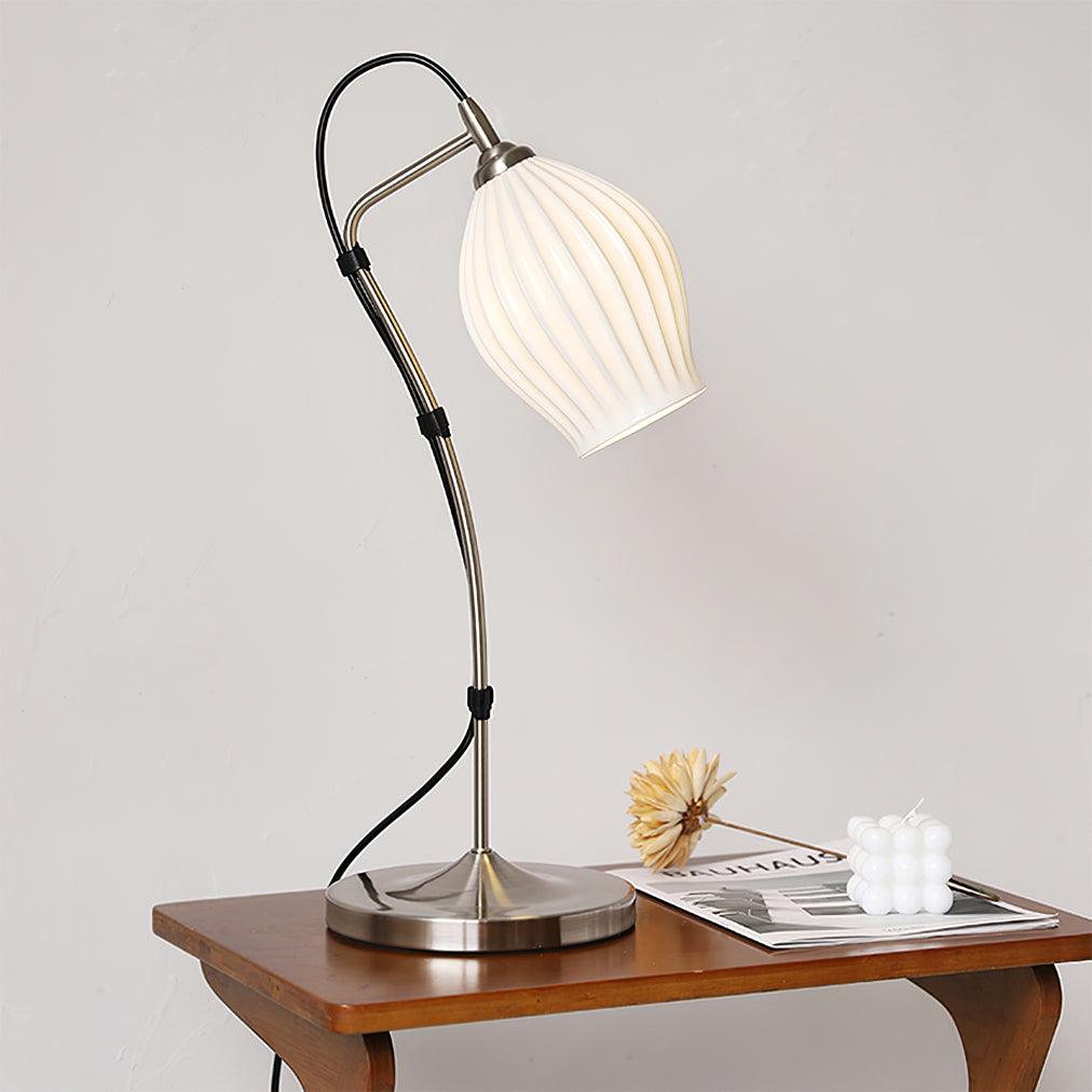 Ceramic Ribbed Table Lamp by Tavilume - ceramic medium table lamp, view 2