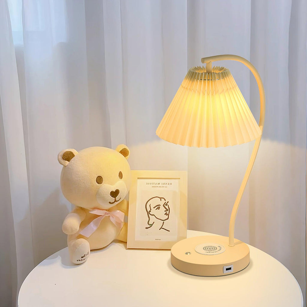 Crescini Pleated Table Lamp by Tavilume - fabric medium table lamp, view 2