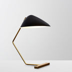 Curvilinear Mid-Century Table Lamp by Tavilume - iron medium table lamp, view 1