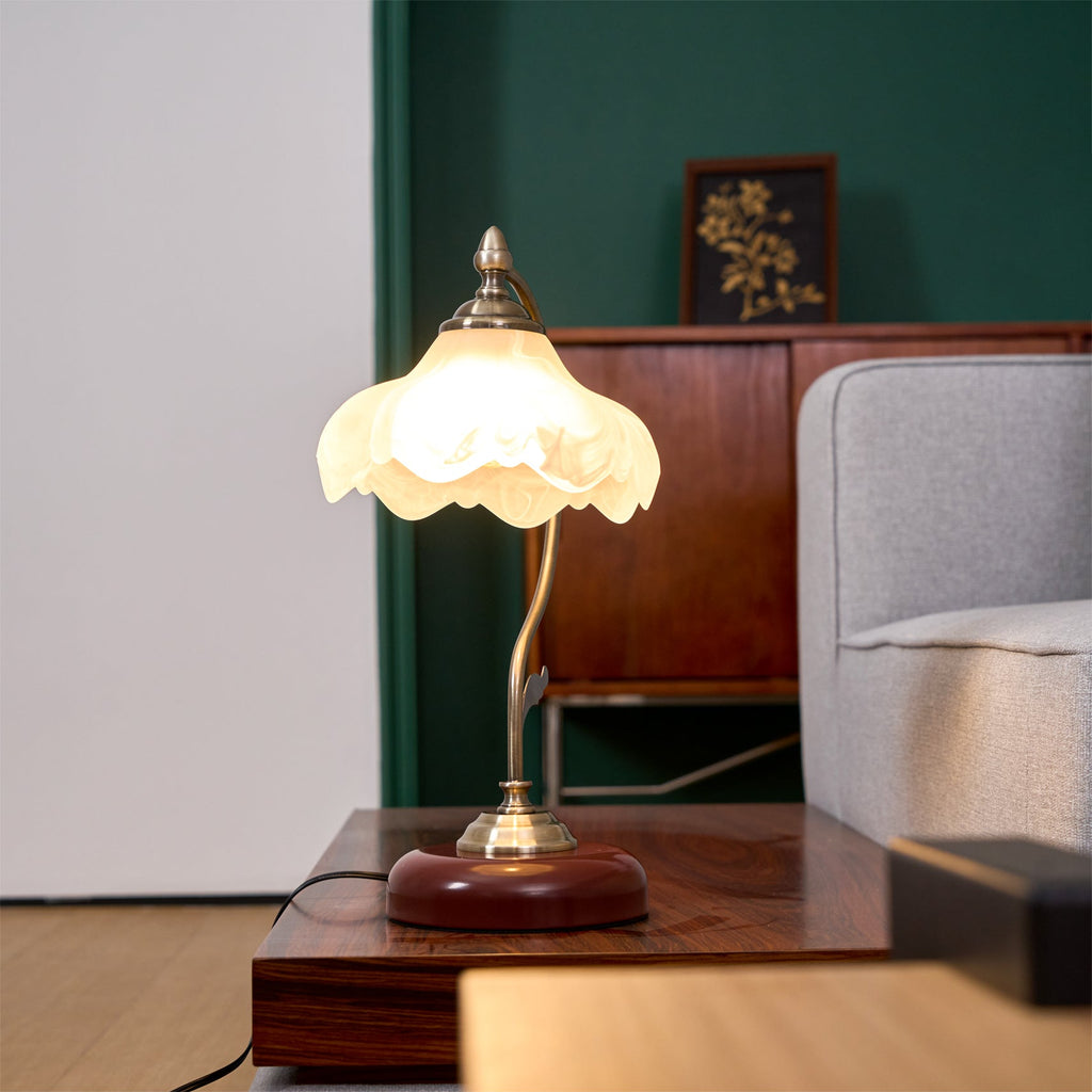 Retro Flower Table Lamp by Tavilume - glass medium table lamp, view 25