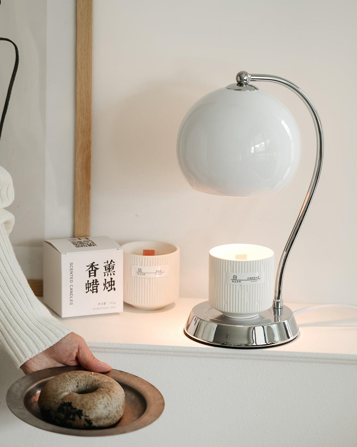 Metal Dennie Warmer Lamp by Tavilume - iron small table lamp, view 4