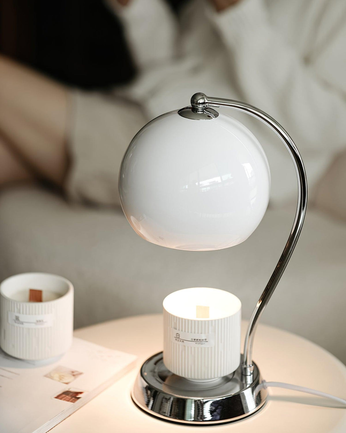 Metal Dennie Warmer Lamp by Tavilume - iron small table lamp, view 10