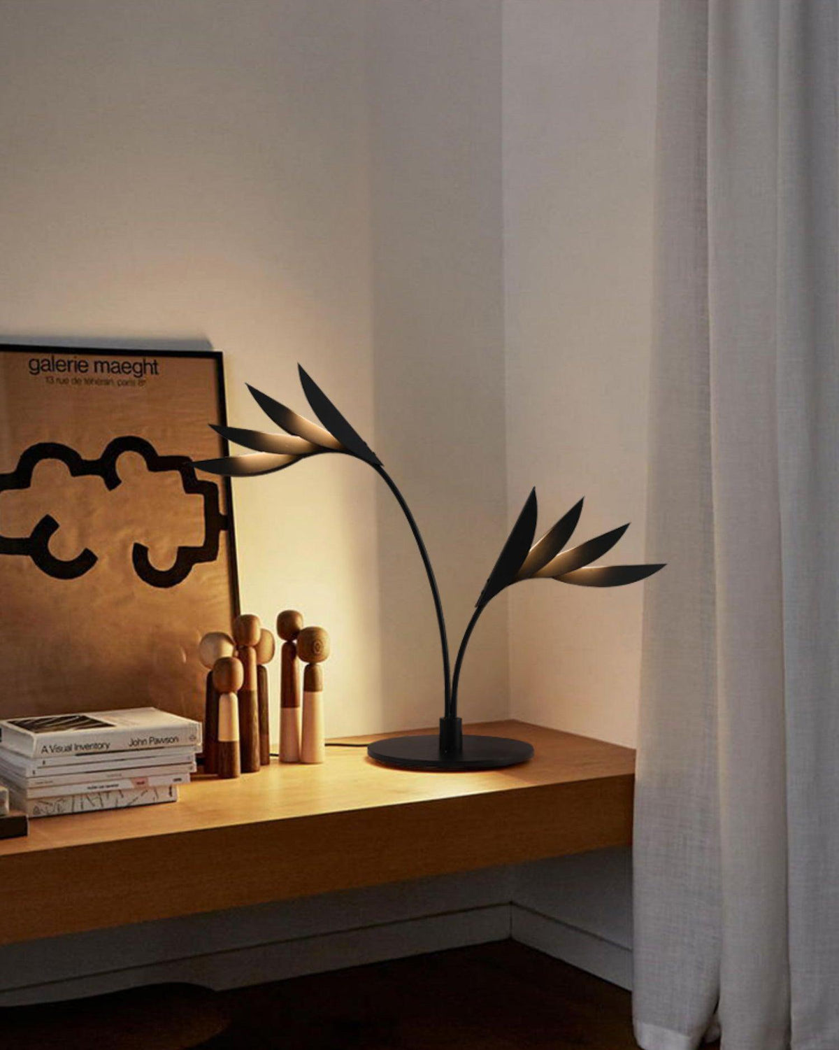 Double Leaf Table Lamp by Tavilume - iron medium table lamp, view 5