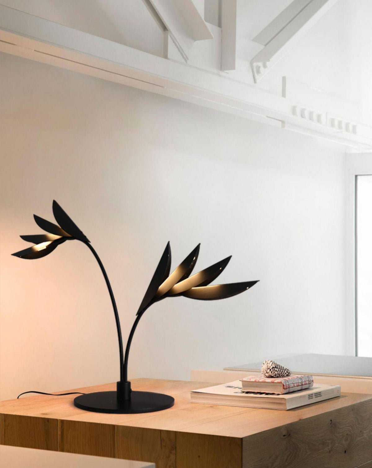 Double Leaf Table Lamp by Tavilume - iron medium table lamp, view 6