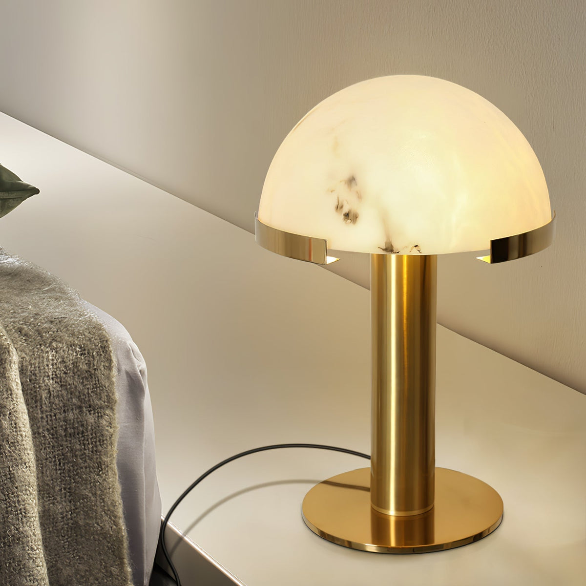 Elegance Alabaster Table Lamp by Tavilume - alabaster medium table lamp, view 2