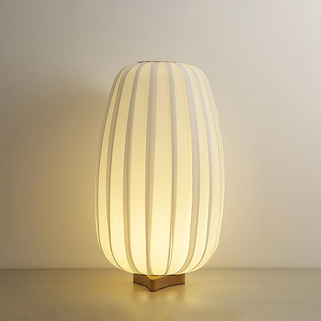 Fabric Clean-Lined Table Lamp by Tavilume - wood small table lamp, view 3