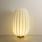 Fabric Clean-Lined Table Lamp by Tavilume - wood small table lamp, view 3