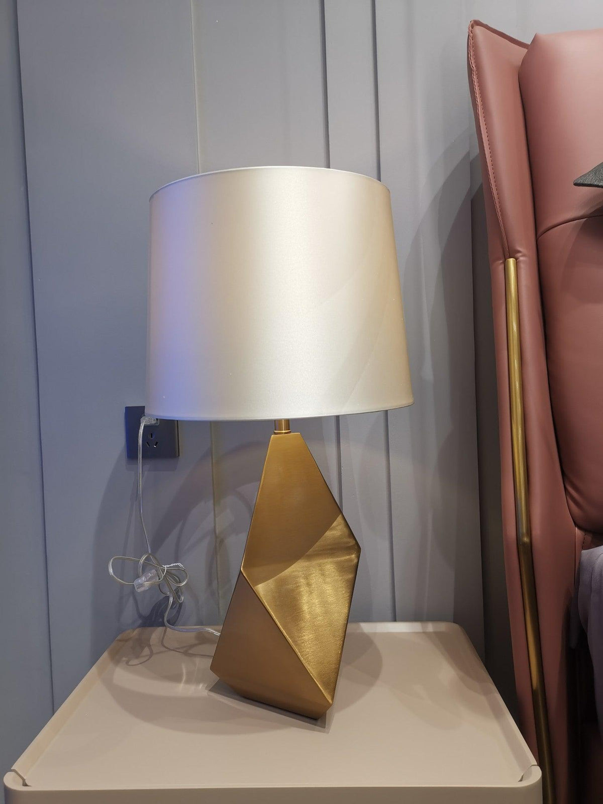Faceted Table Lamp by Tavilume - fabric medium table lamp, view 6