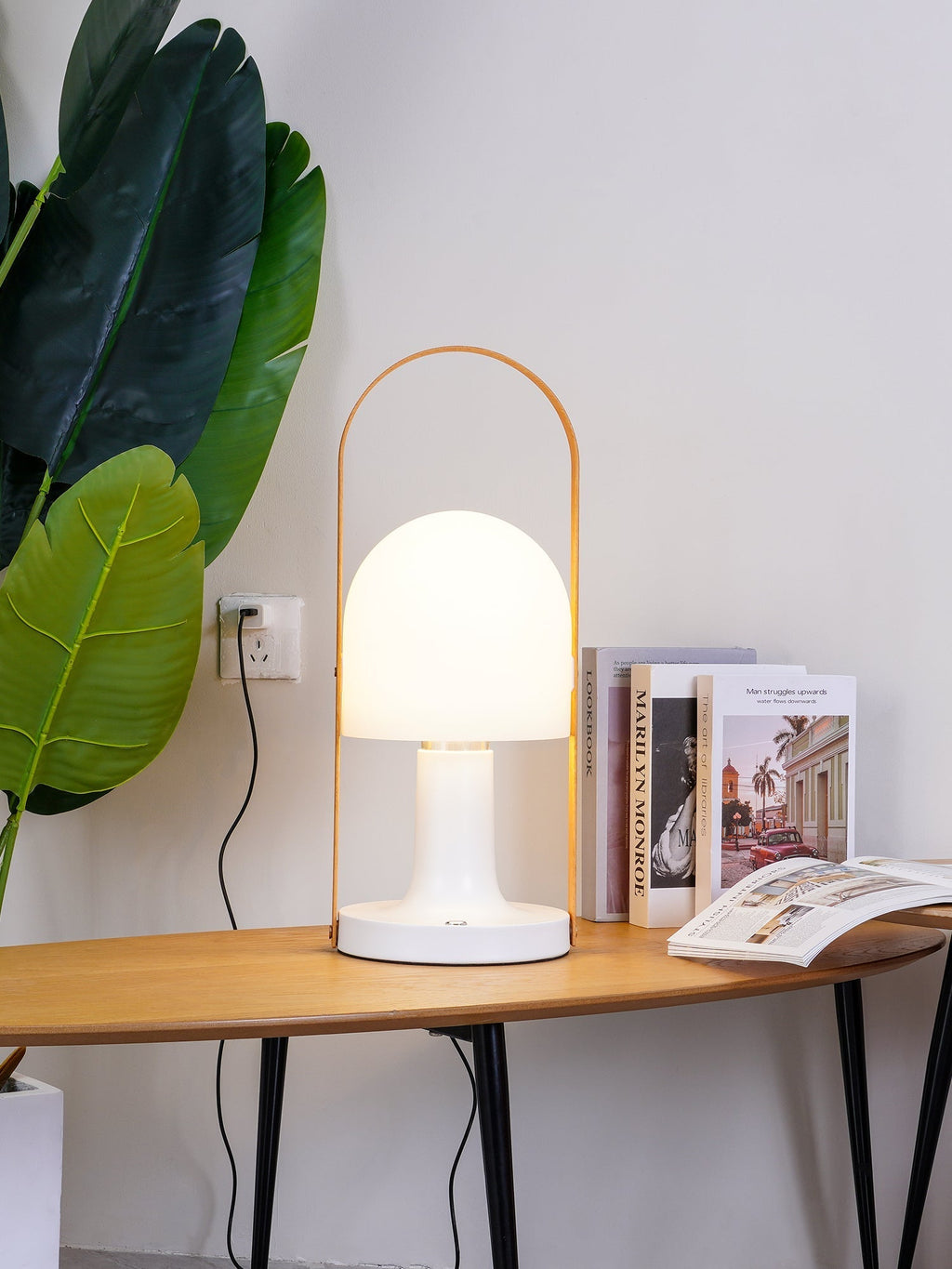 Portable Glass Corded Table Lamp by Tavilume - glass medium table lamp, view 13