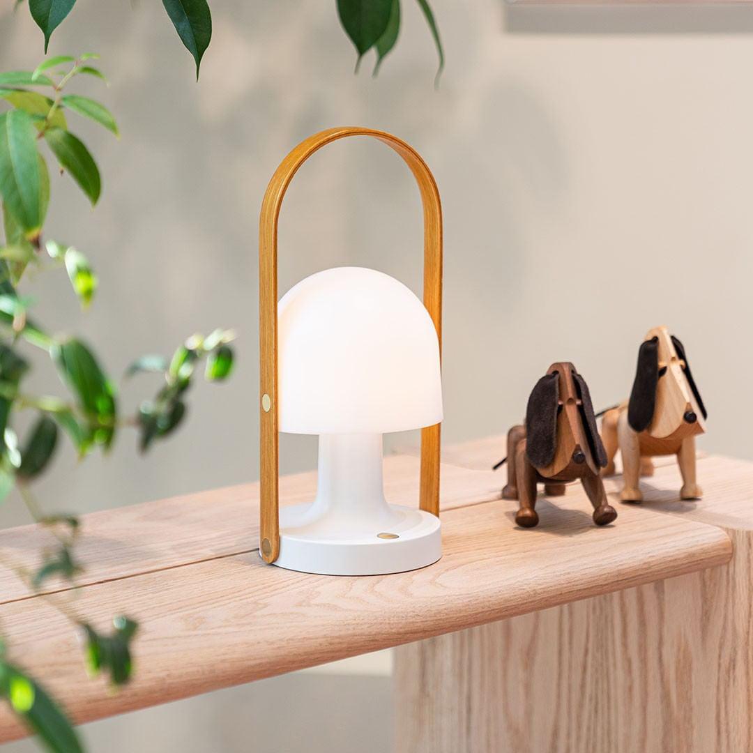Portable Glass Corded Table Lamp by Tavilume - glass medium table lamp, view 2